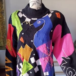 Vintage 90s IB Diffusion Maximalist Knit Sweater